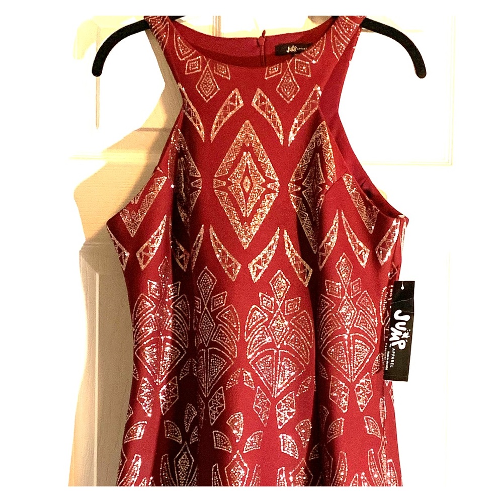 Wine dress with diamond/glitter embellishments